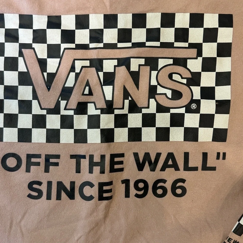 VANS Off The Wall Since 1966 Pink Long Sleeve Pull Over Sweatshirt Small - Picture 3 of 5